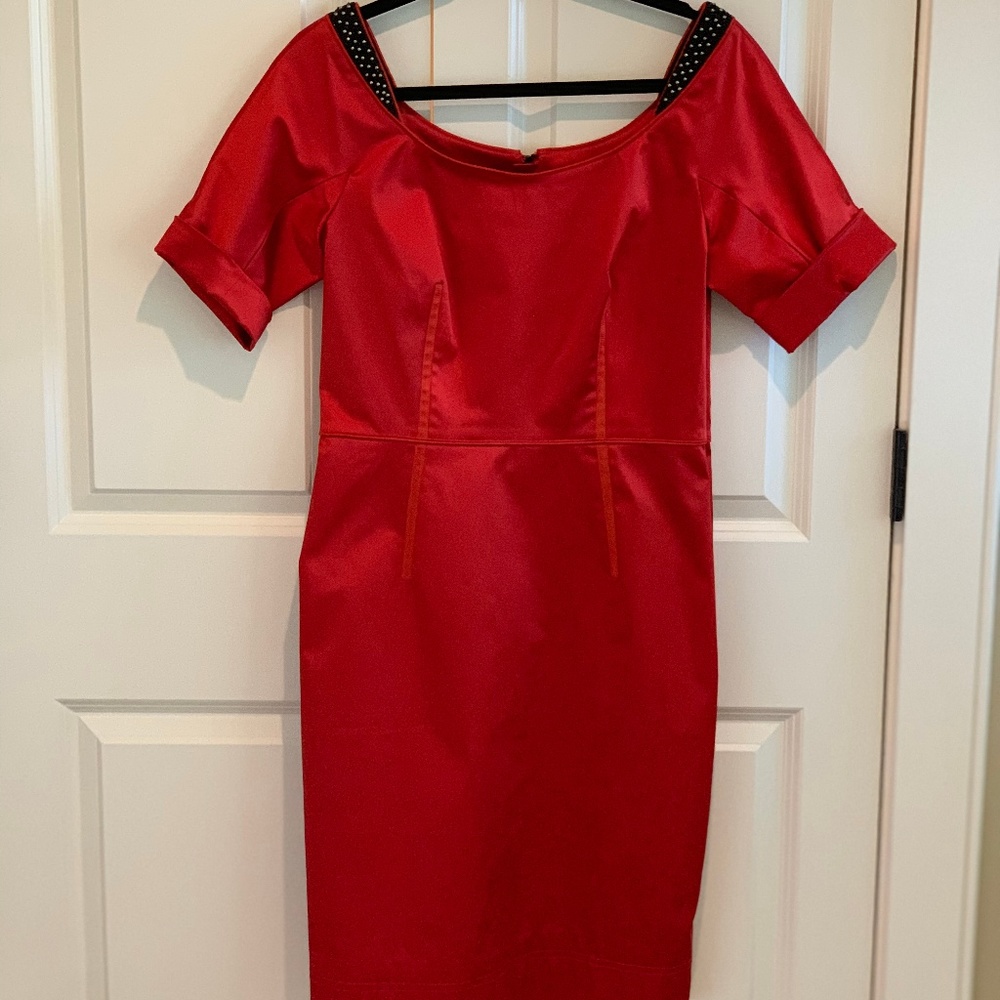 Zac Posen Women's Red Embellished Dress